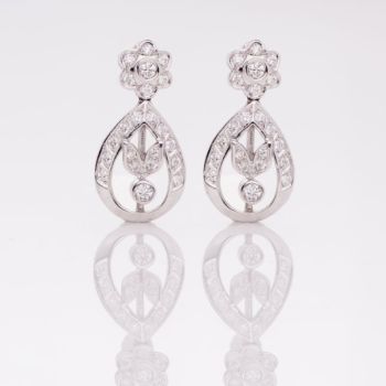 pendientes oro blanco 18kt y diamantes