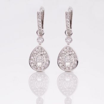 pendientes oro blanco 18kt y diamantes