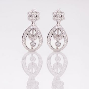 pendientes oro blanco 18kt y diamantes